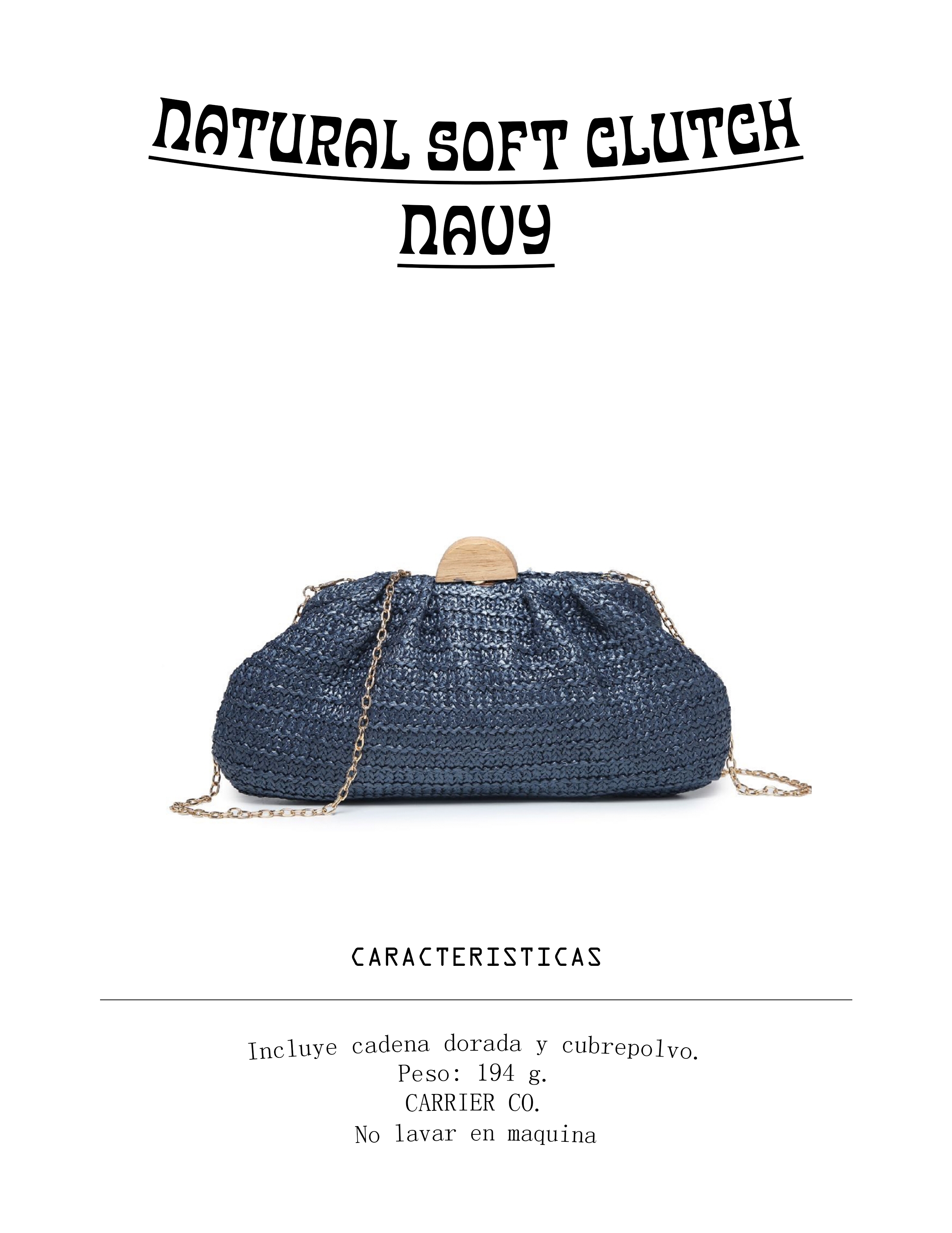 NATURAL SOFT CLUTCH NAVY